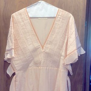 Stunning baby pink V-neck dress by Stevie Maye